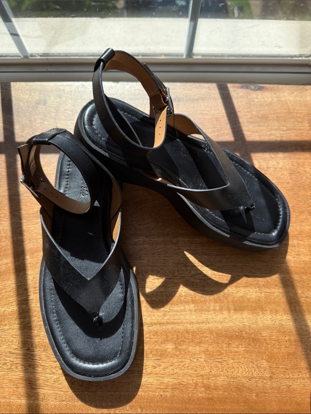 Madewell Black Platform Ankle-Strap Sandals - Picture 4 of 8